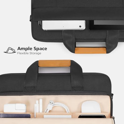 NIDOO 13 inch Laptop Bag Computer Sleeve 14 inch Carrying Shoulder Case Briefcase for 14" MacBook Pro M5 Pro Max M4/ 13" Macbook Air M5 M4/ 13.5" Surface Laptop 6/ Lenovo HP Dell Asus Acer - color: Black, size: 13-14 inch/14" MacBook Pro M5