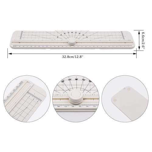 2PCS Paper Cutter Slider, 12 Inch Portable Paper Trimmer, Straight Cutting Guillotine, Cardboard Cutter for Paper Photo Vinyl Label Coupon Craft Paper(White) - color: White