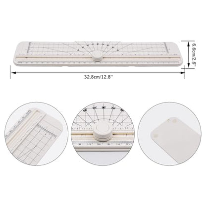 2PCS Paper Cutter Slider, 12 Inch Portable Paper Trimmer, Straight Cutting Guillotine, Cardboard Cutter for Paper Photo Vinyl Label Coupon Craft Paper(White) - color: White