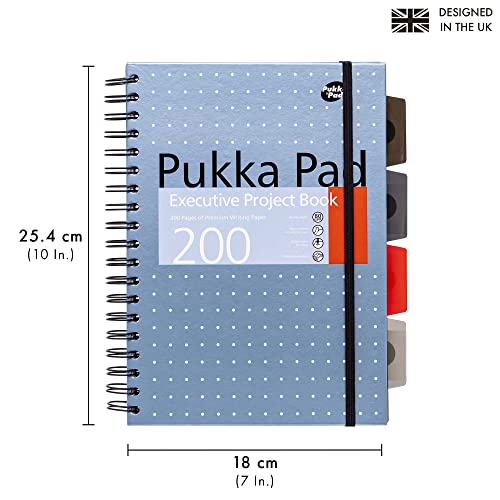 Pukka Pad 5 Subject Spiral Notebook 3-Pack - 200 Pages, 100 Sheets of 80GSM Paper with Repositionable Dividers & Perforated Edges for School & Office Planning & Organization - B5-7 X 10, Metallic - color: Metallic