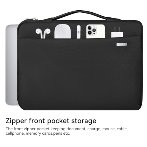 LANDICI 360°Laptop Sleeve Case 15.6 16 Inch Compatible with MacBook Pro 16 M1/M2/M3/M4 2019-2025, 15.6-16” Hp Dell Lenovo Acer Asus, Waterproof Computer Bag Cover with Handle, Black - color: New Black, size: 15.6-16 inch
