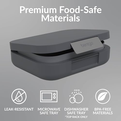 Bentgo® Modern - Leak-Resistant Bento Lunch Box For Adults, Teens, & Larger Appetites; Reusable BPA-Free Meal Prep Container with 3 or 4 Compartments, Dishwasher/Microwave Safe; 5 Cups (Dark Gray) - color: Dark Gray