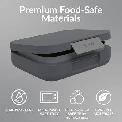 Bentgo® Modern - Leak-Resistant Bento Lunch Box For Adults, Teens, & Larger Appetites; Reusable BPA-Free Meal Prep Container with 3 or 4 Compartments, Dishwasher/Microwave Safe; 5 Cups (Dark Gray) - color: Dark Gray