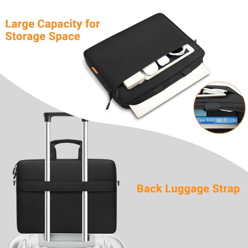ZYB Waterproof Laptop Case 17-17.3 Inch Briefcase,Laptop Bag 17 17.3 Inch Sleeve Messenger with Shoulder Strap for 17 Inch Notebook Lenovo Dell HP ASUS Acer etc 17" Laptop Carrying Case Men-Black - size: 17-17.3 Inch