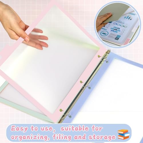 30PCS/6 Set 3 Ring Binder Dividers with 5 Tabs Color Page Dividers for 3 Ring Binder with Tabs 11.5×8.5inch Clear Folder Divider 3 Ring File Dividers Tabbed Index Dividers for School Office (Pastel) - color: Pastel