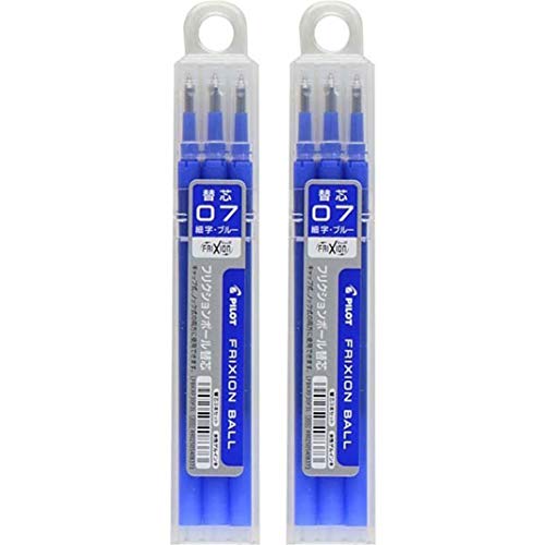 Pilot FriXion Gel Ink Pen Refill, 0.7mm Blue Ink, 2 pack Value Set (total 6 refill)