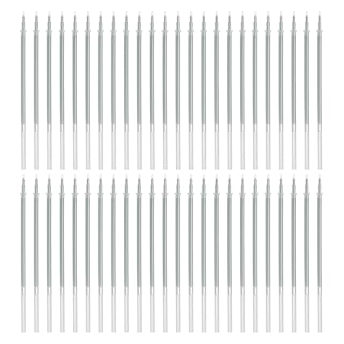 PATIKIL 0.5mm Gel Pens Refills, 48 Pack Gel Pens Metallic Ink Fine Point Colored Refill Set for Adults Coloring Books Journaling Scrapbooking Art Drawing, Silver - color: Silver