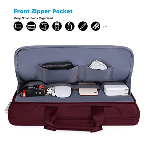MOSISO 360 Protective Laptop Bag 15.6 inch, 15-16 inch Computer Bag Compatible with MacBook Air 15 inch/Pro 16 inch, HP,Dell,Lenovo,Asus,Notebook, Laptop Carrying Case with Strap&Handle, Wine Red - color: Wine Red, size: 16 inch