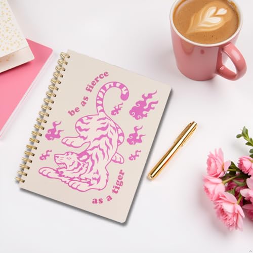 Pearhead Spiral Hardcover Notebook 8x10.5 – Pink Tiger College-Ruled Writing Journal with 200 Lined Pages, Perforated Paper for School, Notes & Creative Writing - color: Pink Tiger Spiral Notebook