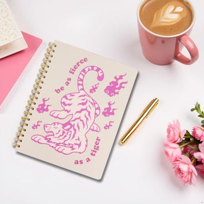 Pearhead Spiral Hardcover Notebook 8x10.5 – Pink Tiger College-Ruled Writing Journal with 200 Lined Pages, Perforated Paper for School, Notes & Creative Writing - color: Pink Tiger Spiral Notebook