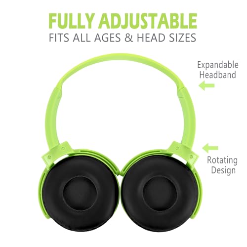 Kids Headphones 2 Pack for School Classroom Students, Durable Comfy Swivel Wired Headset for Online Learning, Noise Stereo Sound 3.5mm Jack for Chromebook, Computer, Laptop(Dark Blue+Green) - size: Dark blue+Green