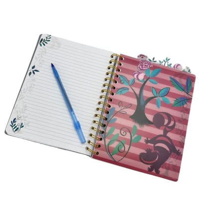 Disney Alice in Wonderland Cheshire Cat Tab Journal Spiral Notebook Notepad | Cheshire Cat Vinyl Cover, 144 Lined Pages, 8 x 7 Disney Notebook, School Supplies & Office Stationery, Journaling, Planning - style: Alice in Wonderland