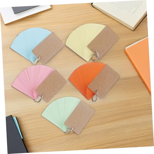 DOITOOL 5Pcs Portable Blank Flashcards with Binder Rings Pre Punched Notecards for Studying Lightweight Memory Cards for Easy Carrying