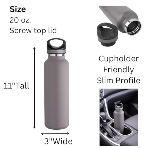 CUSTOM PRINTED 20 oz Vacuum Insulated Water Bottles Set of 12, Personalized Stainless Steel Water Bottle with Logo, Double Wall Copper Lined Insulated Bottle, Leak Resistant Narrow Mouth (Graphite) - color: Graphite