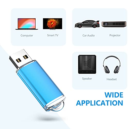 KOOTION Flash Drive 8GB 10 Pack USB 2.0 Thumb Drive Capped Memory Stick Jump Drive, Blue - size: 8GB, style: Blue-10 Pack