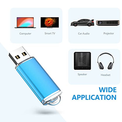 KOOTION Flash Drive 8GB 10 Pack USB 2.0 Thumb Drive Capped Memory Stick Jump Drive, Blue - size: 8GB, style: Blue-10 Pack