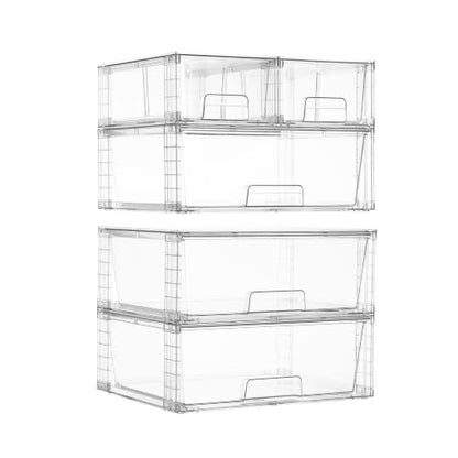 Vtopmart 5pack Easily Clear Storage Dawers - style: 3 Wide+2 Small