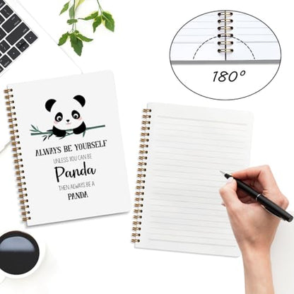 2 Pcs Cute Panda Spiral Notebook Cute Pandas Journaling Notebooks Panda Themed Gifts for Women Girls Teens Friend Teens College Ruled Notebook Journal, Classroom Office Supplies - color: Multi 1328