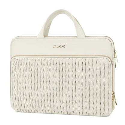 MOSISO Laptop Case 13.3 inch, 13-13.3 inch Laptop Sleeve Compatible with MacBook Neo/Air 13.6 M5 M4 M3 M2 M1/Pro 13/14, HP Dell Lenovo ASUS, Wheat Ear Quilted Carrying Bag with Handle&Pocket, Sand - color: Sand, size: 13.3 inch
