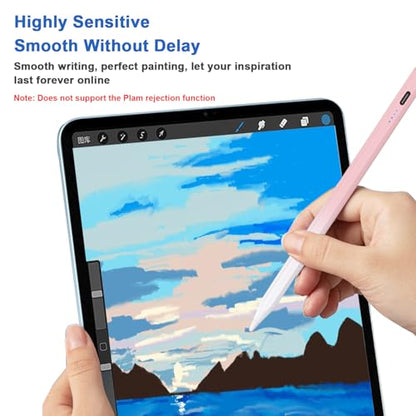Stylus Pens for Touch Screens Power-Display Tablet Pen POM Tip Magnetic Digital Touch Pen Compatible with iPhone/iPad/Lenovo/and Other iOS/Android Smartphone and Tablet Devices (Gradient Pink) - color: 2SS-Gradient Pink