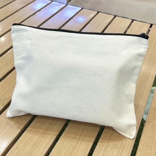 15PCS Large Blank DIY Canvas Pencil Pouch Makeup Bags Bulk，6.9×9Inch Large-Capacity Multi-Purpose Toiletry Bag Zipper Pouch Travel Storage Bag - color: 15pcs Beige