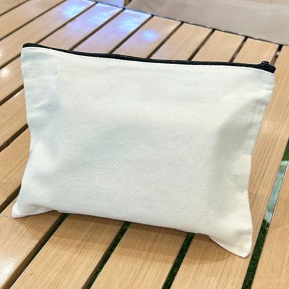 15PCS Large Blank DIY Canvas Pencil Pouch Makeup Bags Bulk，6.9×9Inch Large-Capacity Multi-Purpose Toiletry Bag Zipper Pouch Travel Storage Bag - color: 15pcs Beige