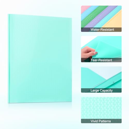 ViVin Sturdy Plastic Folder with Pockets,12 Pack,Heavy Duty Two Pocket 3 Prong Folders,Holds Letter Size Paper,File Folders with Business Card Slot for School Home and Office(Light Green) - color: Light Green, size: 12 PACK