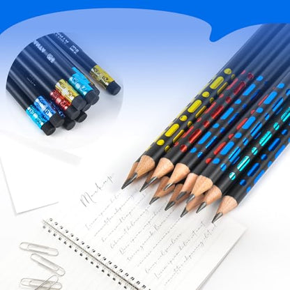 Pre-Sharpened Pencils #2 HB for Kids, School Number 2 Pencils with Latex-Free Erasers, Smooth Writing, Break-Resistant, Easy to Sharpen, Comfort Grip, Back to School Supplies, 12 Count - color: Black