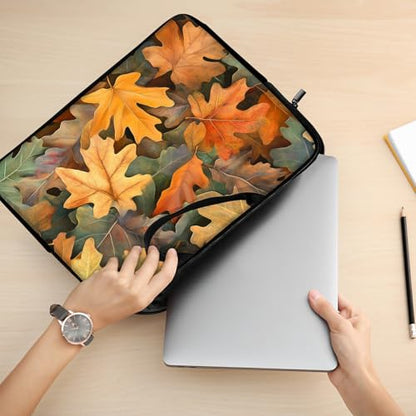 11.6 12 12.2 12.3 inch Laptop Sleeve with Handle, Autumn Maple Leaves Water‑Resistant Tabet Carrying Case for MacBook Air 12/Chromebook/HP/Dell/Lenovo/Asus/Acer - color: Autumn Maple Leaves, size: 11-12.3 inch Devices
