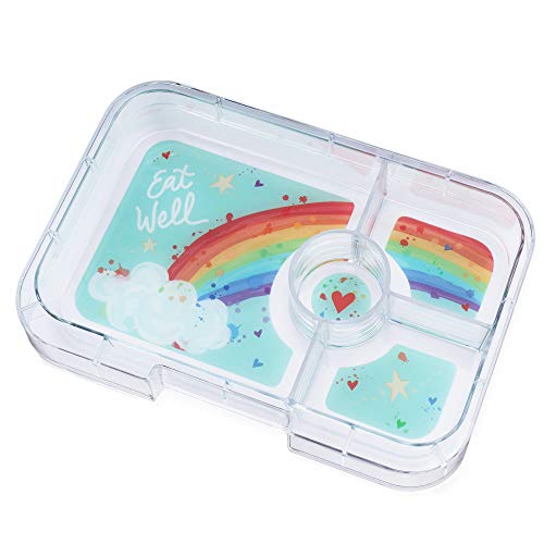 Yumbox Tapas Leakproof Bento Box, 4 Compartments, Capri Pink | Sandwich-Friendly | Large 4.2-Cup Capacity | Built-In Dip Well | Removable Compartment Tray | Ideal for Teens & Adults - color: Capri Pink Rainbow