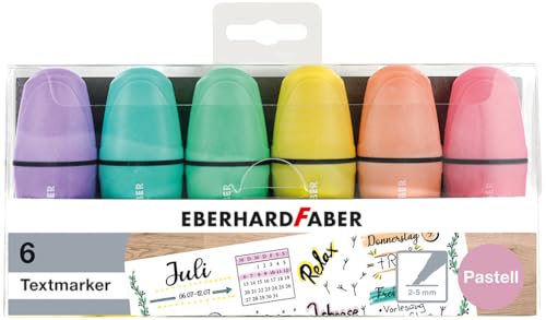 Eberhard Faber Pastel Mini Highlighters - Box, Set of 6