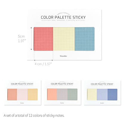 Monolike Color Palette Sticky Grid 300 A Set 4p - Self-Adhesive Memo Pad 30 Sheets - color: Grid 300 a