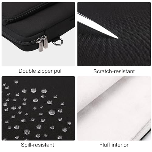 DOMISO 14 inch Laptop Case Sleeve Protective Cover Compatible with MacBook Air 15 M4 M3 M2,MacBook Pro,14-15 inch HP Dell ASUS Lenovo Chromebook,Waterproof Computer Bag with Shoulder Strap,Black - color: Black, size: 14 inch