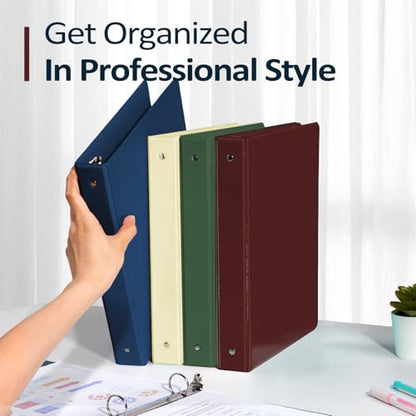 BinderX Extra Durable 1.5 Ring Binder, Round Ring 1.5 Inch Binders, Fits 325 Sheets of 8.5x11 Paper, Customizable View Cover with Inside Pockets, Cute 1.5" Binder, School Supplies for Girls, Navy Blue - color: Navy Blue, size: 1.5 inch