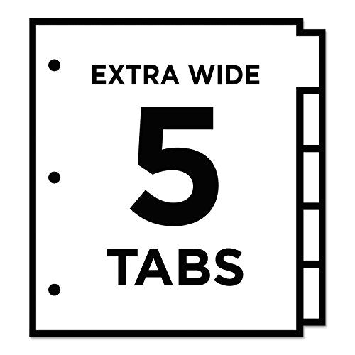 Avery 11220 Big Tab Extra-Wide Dividers, 9-1/4 x 11-1/8, Multicolor, 5 Tabs/Set