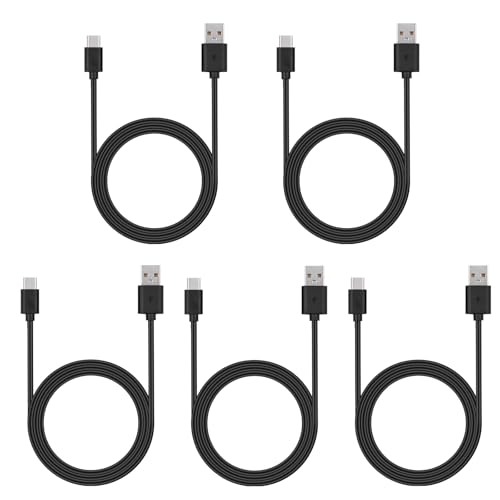 Smays USB to USB C Cable 3ft 5-Pack, Type C Phone Charger Cord Bulk, Black - color: Black, size: 3 Feet