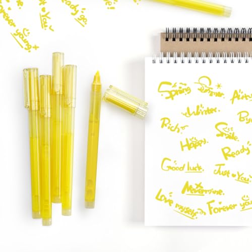 Pastel Highlighters - 12 Pack Yellow Colors, Fast-Dry Bible Journaling Markers, Non-Bleed Pastel Highlighters for School, Office & Study Supplies