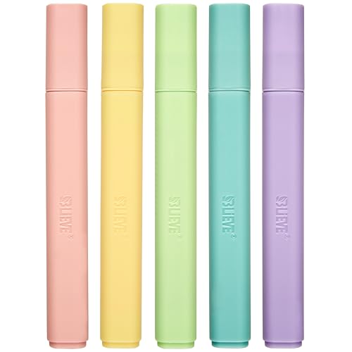 BLIEVE Bible Highlighters No Bleed Through, Chisel Tip, 5 Pack | No Smear, Quick-Dry, Aesthetic Cute Pastel Colors For Bible & Journaling (Candy Edition) - color: CANDY