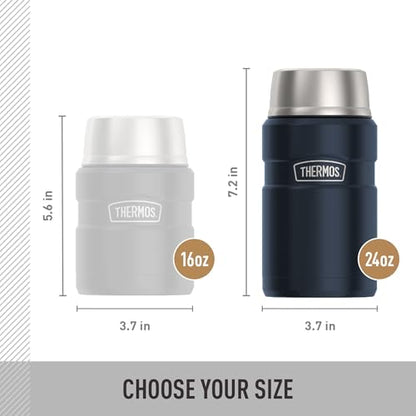 THERMOS Stainless King Vacuum-Insulated Food Jar, 24 Ounce, Matte Midnight Blue - color: Matte Midnight Blue, size: 24 Ounce