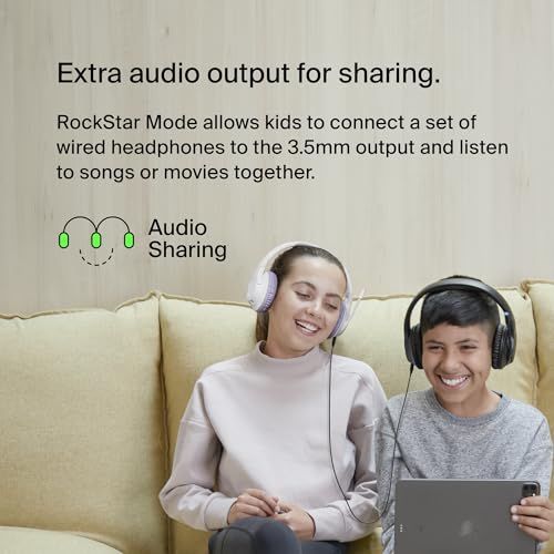 Belkin SoundForm Inspire Wireless Over-Ear Headset for Kids, Online Learning & Travel w/Built-in Microphone, 85dB Safe Volume Limit, 35H Battery - Compatible w/iPhone, iPad, Galaxy & More - Black - color: Black, style: Wireless
