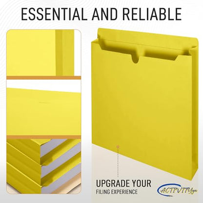 Yellow File Jackets, 2 Inch Expansion, Letter Size, Reinforced Straight-Cut Tab, 6 Pack - color: Yellow, style: 2 Inch Expansion