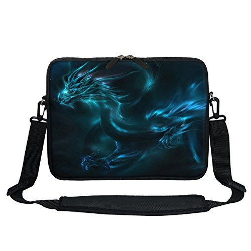 Meffort Inc 12 Inch Neoprene Laptop Sleeve Bag - Water Resistant, Hidden Handle, Adjustable Shoulder Strap, Dual Zipper, Fits Up to 11.6” - 12" Laptops - The Starring Night - Blue Dragon - color: Blue Dragon