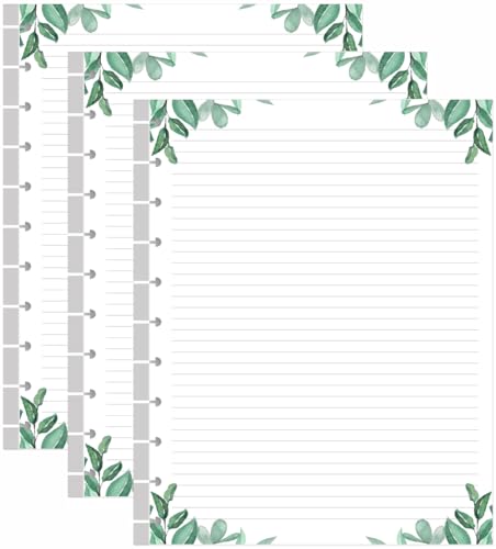 (3-Pack) A4 TUL Discbound Lined Refill Paper, 11-Disc Discbound Ruled Filler Paper, Letter Size 300Sheets / 600Pages Loose-Leaf, 100gsm, 8.5'' x 11'', Leaf - size: 300 Sheets, style: 11-Disc/Letter Size