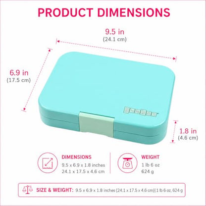 Yumbox Tapas Leakproof Bento Box, 5 Compartments, Antibes Blue | Large Capacity Design | Removable Compartment Tray | Easy-Open Single Latch | Ideal for Teens & Adults | Dishwasher-Safe Tray - color: Antibes Blue