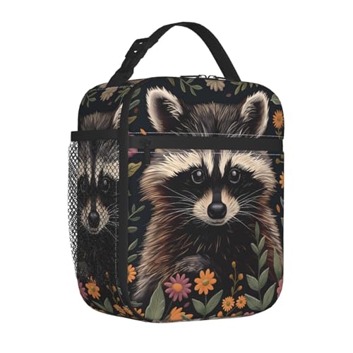 Insulated Lunch Box for Kids Boys Girls, Reusable Lunch Bag for School, Office, Work, Picnic, Travel, Raccoon Lunch Box - color: lunch box 87