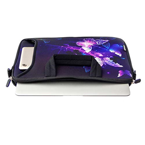 RICHEN 10 inch Messenger Bag Carrying Case with Handle Accessory Pocket Fits 7 to 10-Inch Laptops/Notebook/Kids Tablet (7-10.2 inch, Butterflies) - color: Butterflies, size: 7-10.2 inch
