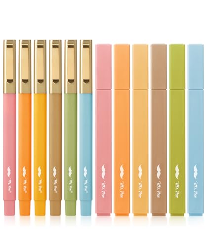 Mr. Pen- Aesthetic Highlighters and Pens No Bleed, 12 Pack, Black Ink Pens | Warm Fall, Bible Highlighters and Pens No Bleed, Fast Dry and No Smear for Bible Journaling, Planner, School Supplies - color: Warm Fall, size: 12 Pack