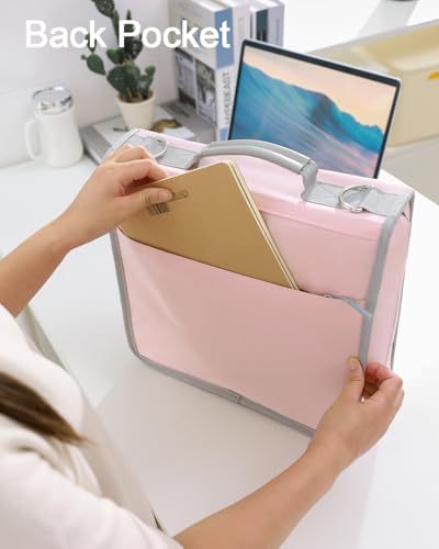 3" D-ring Zipper Binder with 700+ Sheets Capacity | 3-ring Zip Up Binder with Shoulder Strap for School, College, Office, Compatible with 13" MacBook/Tablet, Light Pink - color: Light Pink