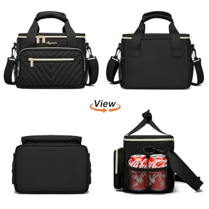 Insulated Lunch Bag Women,Girls Large Lunch Box Leakproof Lunch Tote Reusable Cooler Bag for Adult Work Picnic Hiking Beach - size: L