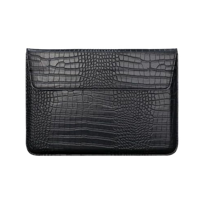 Laptop Sleeve Case 13-13.6 Inch Crocodile PU Leather Flip Cover with Stand Function for 2016-2026 MacBook Neo 13 A18 Pro A3404 Air 13 Pro 13 M5 M4 M3 M2 M1, for HP Dell Lenovo Laptop, Black - color: Black